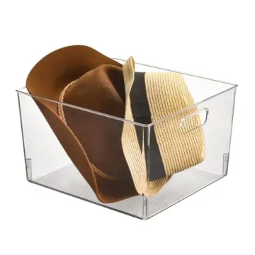 mDesign Plastic Storage Bins for Closet Organization