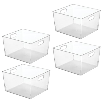 mDesign Plastic Storage Bins for Closet Organization