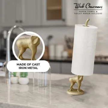 WallCharmers Gold Elephant Paper Towel Holder - Unique Decor