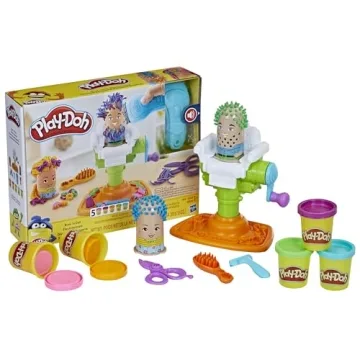 Play-Doh Buzz 'n Cut Fuzzy Pumper Barber Shop Set, Electric Buzzer, 5 Colors of 2-Ounce Cans, Preschool Toys, Christmas Gifts Girls & Boys, Ages 3+ (Amazon Exclusive)