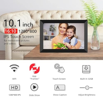 FRAMEO 10.1 Inch Wi-Fi Digital Photo Frame for Easy Sharing