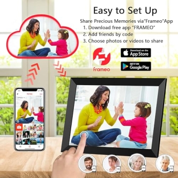 FRAMEO 10.1 Inch Wi-Fi Digital Photo Frame for Easy Sharing