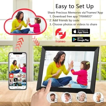 FRAMEO 10.1 Inch Wi-Fi Digital Photo Frame for Easy Sharing