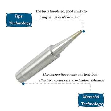 Saipe 10Pcs Lead Free Replacement Soldering Iron Tips