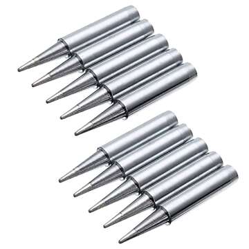 Saipe 10Pcs Lead Free Replacement Soldering Iron Tips