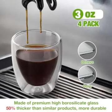 Gencywe Double Walled Espresso Cups Set of 4 - Stylish & Practical