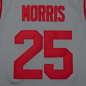 OTHERCRAZY Morris Jersey #25 Bayside Basketball Jersey Grey S-XXXL (Grey, Small)
