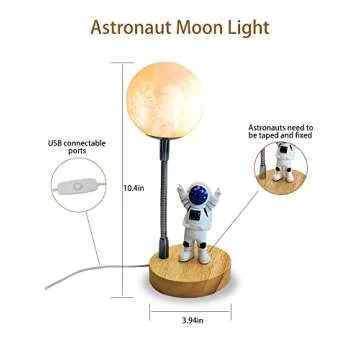 WLHONG 3D Moon Astronaut Night Light for Kids