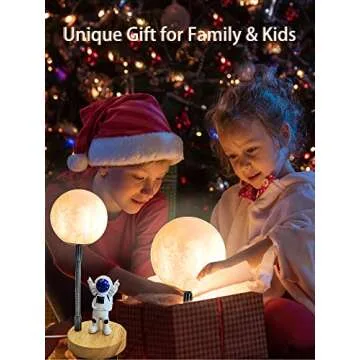 WLHONG 3D Moon Astronaut Night Light for Kids