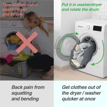 27" Pop Up Laundry Hamper, HEON Collapsible Laundry Basket for Dirty Clothes Dryer & Washer Removal,...