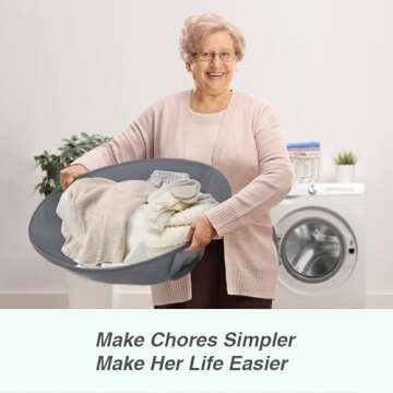 27" Pop Up Laundry Hamper, HEON Collapsible Laundry Basket for Dirty Clothes Dryer & Washer Removal, Pop Up Clothes Hamper with Handles, Foldable Transfer for Family Bathroom Laundry Room Dorm(Cray)