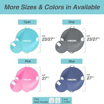 27" Pop Up Laundry Hamper, HEON Collapsible Laundry Basket for Dirty Clothes Dryer & Washer Removal, Pop Up Clothes Hamper with Handles, Foldable Transfer for Family Bathroom Laundry Room Dorm(Cray)