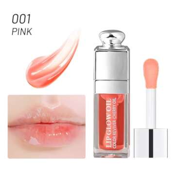 Gege bear Hydrating Lip Glow Oil, Moisturizing Plumper Lip Gloss, Transparent Plumping Balm, Tinted ...