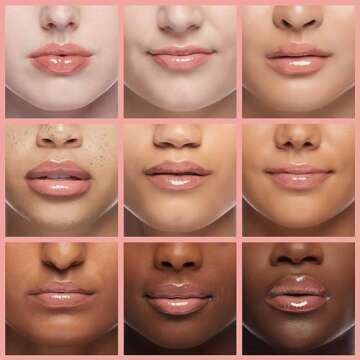 Gege bear Hydrating Lip Glow Oil, Moisturizing Plumper Lip Gloss, Transparent Plumping Balm, Tinted Balm Care 0.2 OZ - 001 PINK