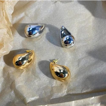 Luxury 18k Gold Plated Oversized Tear Drop Earrings