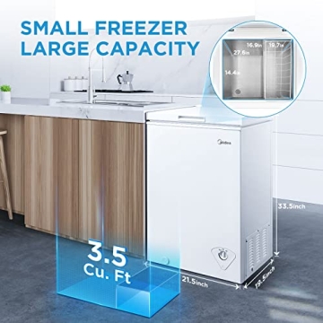 Midea Mini Freezer 3.5 Cu. Ft. - White Compact Storage