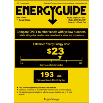 Midea Mini Freezer 3.5 Cu. Ft. - White Compact Storage