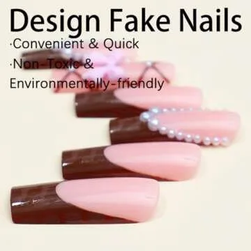 QQPPOLIU Coffin Press on Nails Kit for Stylish Finish