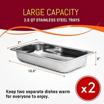 Elite Gourmet Buffet Server with Dual Stainless Steel Trays