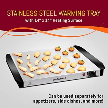 Elite Gourmet Buffet Server with Dual Stainless Steel Trays