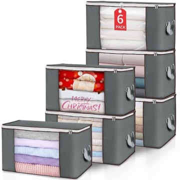 Budding Joy Foldable Clothes Storage Bags - Large 60L Capacity for Easy Organization