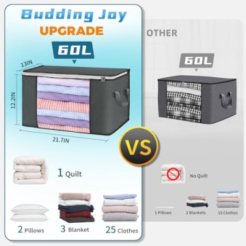 Budding Joy Clothes Storage Bags for Organization 60L