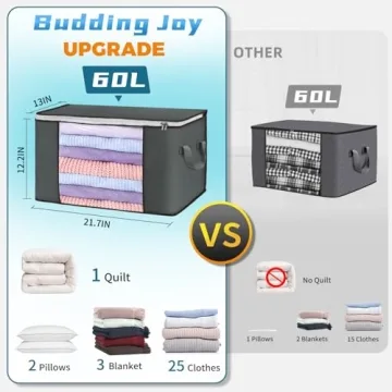 Budding Joy Clothes Storage Bags for Organization 60L