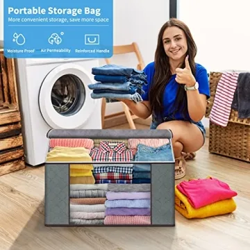 Budding Joy Clothes Storage Bags for Organization 60L