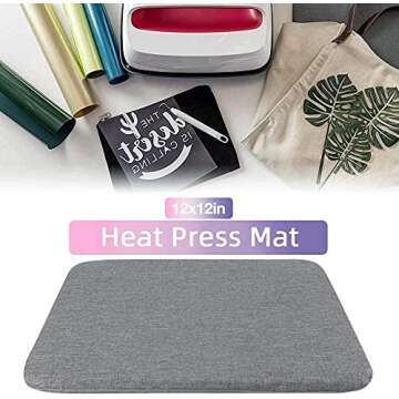 Corey-z Heat Press Mat for Heat Press Machines and HTV and Iron On Projects, [12" x 12"]