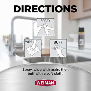 Weiman Stainless Steel Cleaner and Polish - 17 Ounce (2 Pack) Protects Appliances from Fingerprints and Leaves a Streak-less Shine for Refrigerator Dishwasher Oven Grill - 34 Ounce Total