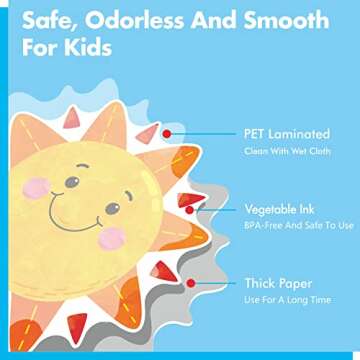 60 PCS Sun Cutouts, 10 Designs Bulletin Board Decoration Sun Cut-Outs DIY Crafts Project Spring Summer Sunshine Party Supplies