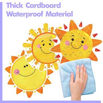 60 PCS Sun Cutouts, 10 Designs Bulletin Board Decoration Sun Cut-Outs DIY Crafts Project Spring Summer Sunshine Party Supplies