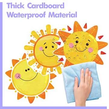 60 PCS Sun Cutouts, 10 Designs Bulletin Board Decoration Sun Cut-Outs DIY Crafts Project Spring Summer Sunshine Party Supplies