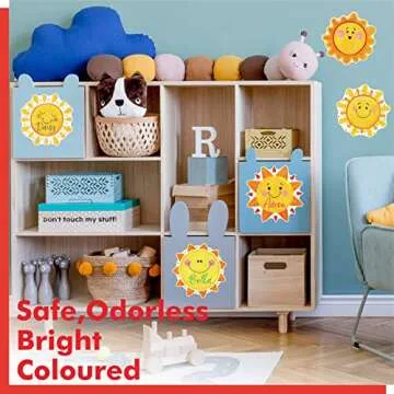 60 PCS Sun Cutouts, 10 Designs Bulletin Board Decoration Sun Cut-Outs DIY Crafts Project Spring Summer Sunshine Party Supplies