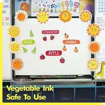 60 PCS Sun Cutouts, 10 Designs Bulletin Board Decoration Sun Cut-Outs DIY Crafts Project Spring Summer Sunshine Party Supplies