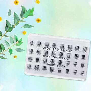 Ardell Soft Touch Trios Individual False Eyelashes - DIY Lash Clusters, Lightweight & Reusable Eyelash Extensions, Black, 4 Pack
