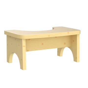 Bamboo Toilet Stool for Adults, JACNITAD Toilet Stool Poop Stool for Squatting, Toilet Stool Squat Adult, Non-Slip Potty Stool for Adults, Toilet Step Stool for Kids, 6.5 Inch Bathroom Stool, Natural