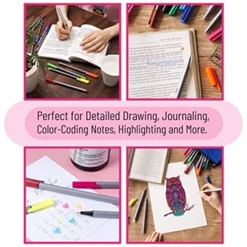 Mr. Pen Fineliner Pens 12 Pack - Vibrant Fine Point Markers