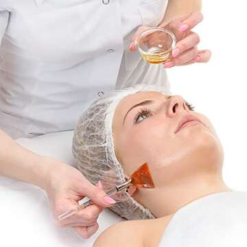 Facial Fan Brush,Makeup Cosmetic Multi Use, Mask Acid Applicator for Glycolic Peel Masques,Chemical Peel Brush,Pack of 6