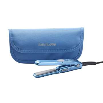 BaBylissPRO Nano Titanium Mini Straightening Iron Blue 0.5 Inch