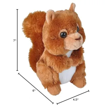 Wild Republic Red Squirrel Plush Toy for Kids and Teens