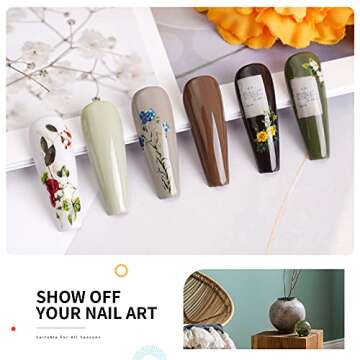 LanFo Green Gel Nail Polish Set, 6 Colors Nail Polish Set Green Gel Polish White Gel Nail Polish UV LED Soak Off DIY Nail Art at Home