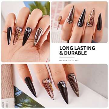 LanFo Green Gel Nail Polish Set, 6 Colors Nail Polish Set Green Gel Polish White Gel Nail Polish UV LED Soak Off DIY Nail Art at Home