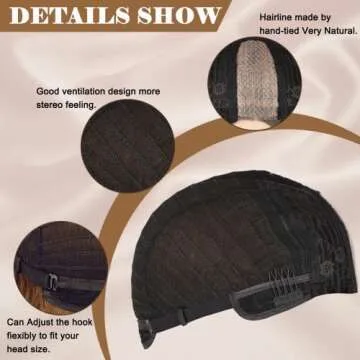 NAYOO Long Ombre Honey Blonde Wavy Wig for Women 26 Inch Middle Part Curly Wavy Wig Natural Looking Synthetic Heat Resistant Fiber Wig for Daily Party Use (Ombre Honey Blonde)