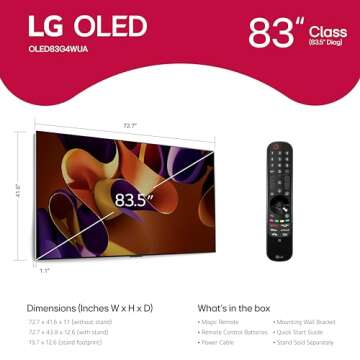 LG 83-Inch Class OLED evo G4 Series Smart TV 4K Processor Flat Screen with Magic Remote AI-Powered with Alexa Built-in (OLED83G4WUA, 2024)