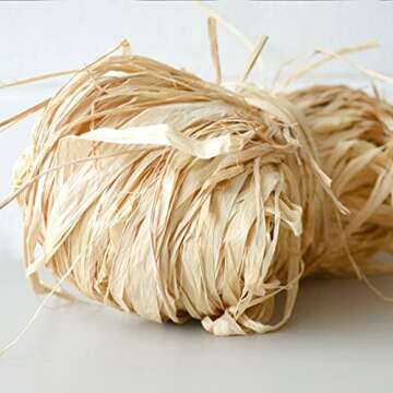 Creatrill Natural Raffia Paper Ribbon, 3 x40g Paper Raffia Ribbon Perfect for Florist Bouquets Weavi...