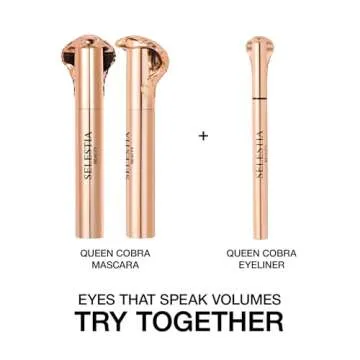 SELESTIA BEAUTY Royal Volume and Curl Mascara Queen Cobra - Enhances Natural Lashes with Dramatic Volume and Length - Smooth Application - Curling Effect (Black)