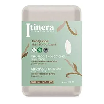 Itinera Paddy Rice Gift Box with Silky Touch Shampoo & Conditioner (2 x 12.51 fl oz) - For Sleek Hai...