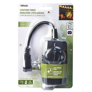Woods Cable 2001 Outdoor Light Sensor Timer Black