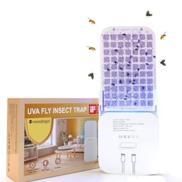 Mosalogic Fly Trap Indoor Flying Insect Traps Plug-in for Fruit Flies and House Fly Insect Catcher -...